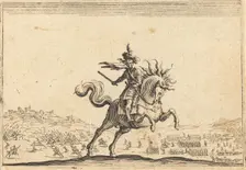 Military Commander on Horseback, c. 1622. Creator: Jacques Callot