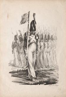 Military Costumes: Carabiners Sargent, General Guide , 1817-1818. Creator: Nicolas Toussaint Charlet (French, 1792-1845)
