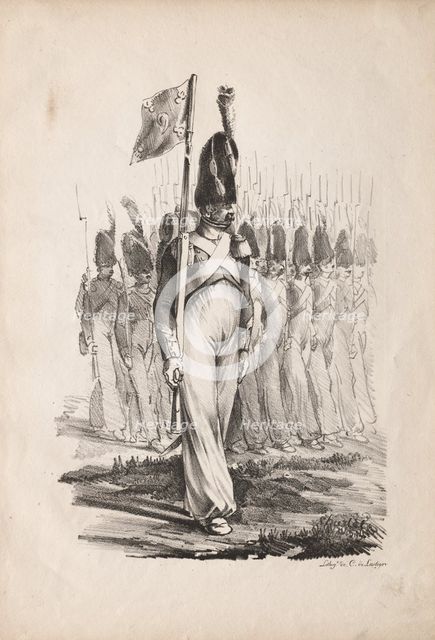 Military Costumes: Carabiners Sargent, General Guide , 1817-1818. Creator: Nicolas Toussaint Charlet (French, 1792-1845).