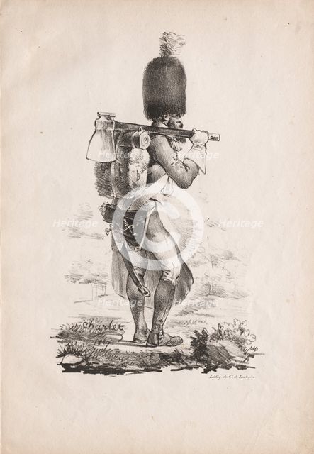 Military Costumes: Infantry Sapper , 1817-1818. Creator: Nicolas Toussaint Charlet (French, 1792-1845).
