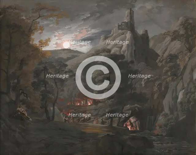 Military camp in the forest, 1820-1830. Creator: Karol Marko.