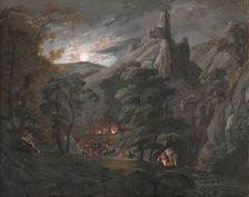 Military camp in the forest, 1820-1830. Creator: Karol Marko