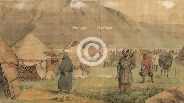 Military camp, late 1860s. Creator: Mikhail Znamensky.