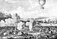 Military Ballooning a Century Ago: the French victory at the Battle of Fleurus, June...1794, (1898). Creator: Carl Hentschel