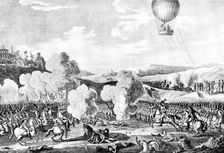 Military Ballooning a Century Ago: the French victory at the Battle of Fleurus, June...1794, (1898). Creator: Carl Hentschel