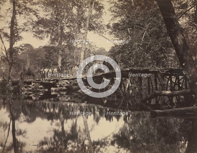 Military Bridge, Across the Chickahominy, Virginia, 1862. Creator: David B. Woodbury (American, 1866).