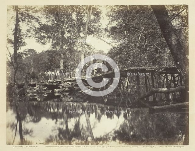 Military Bridge, Across the Chickahominy, Virginia, June 1862. Creator: D. B. Woodbury.