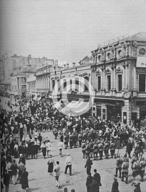 'Military Demonstration in the Streets of Moscow', c1935. Artist: FA Mackenzie.