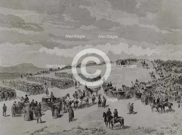 Military drill at Dehesa de los Carabancheles, Madrid, Spain, 3 November 1878.  Creator: Bernardo Rico.