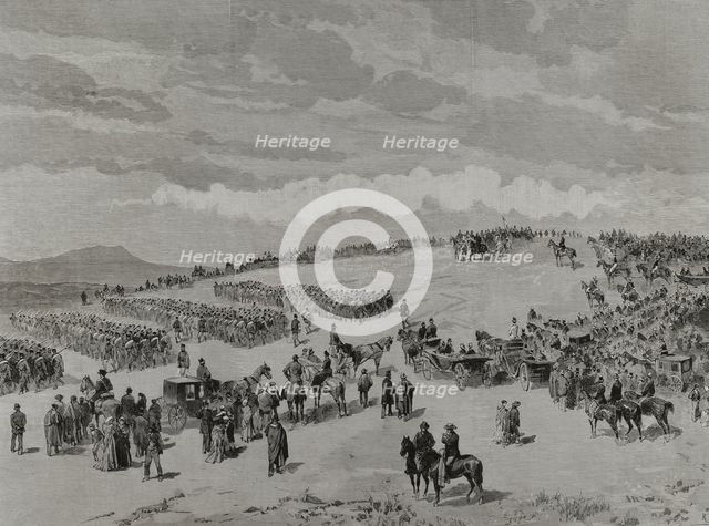 Military drill at Dehesa de los Carabancheles, Madrid, Spain, 3 November 1878.  Creator: Bernardo Rico.