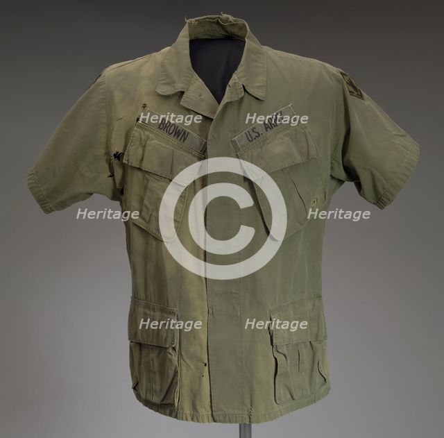 Military fatigue shirt worn by James E. Brown of the 20th Engineer Brigade, ca. 1967. Creator: Bonham Manufacturing Company Inc..