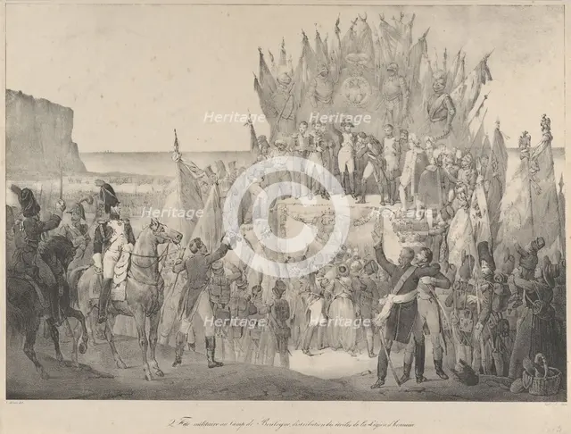 Military Festival at Boulogne with Napoleon Distributing Stars of the Legion of Ho..., 19th century. Creator: Victor Adam.