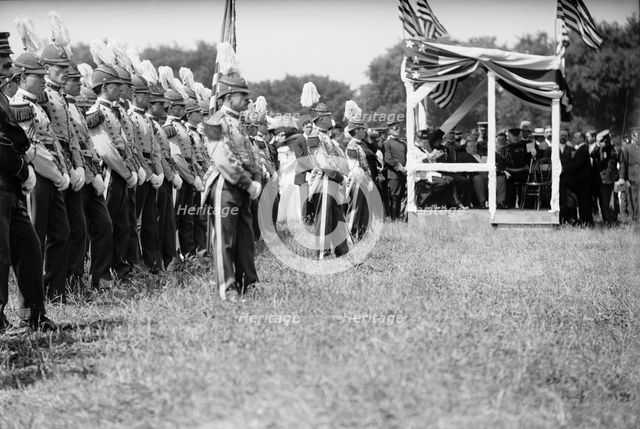 Military Field Mass By Holy Name Soc. of Roman Catholic Church, Corcoran Cadets, 1910. Creator: Harris & Ewing.