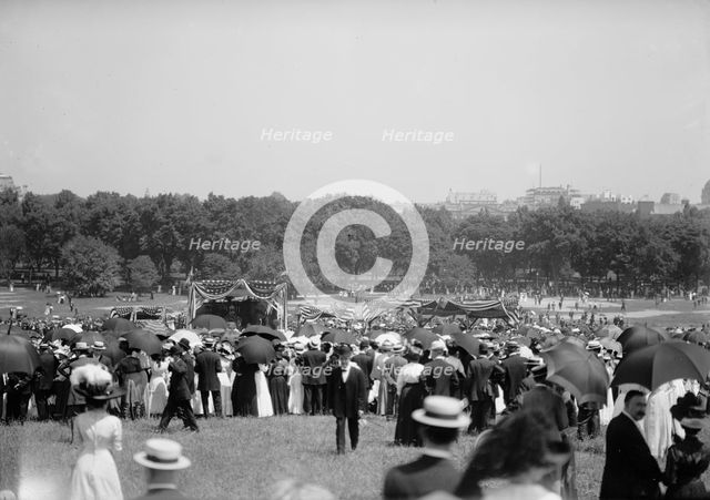 Military Field Mass By Holy Name Soc. of Roman Catholic Church - General View, 1910. Creator: Harris & Ewing.