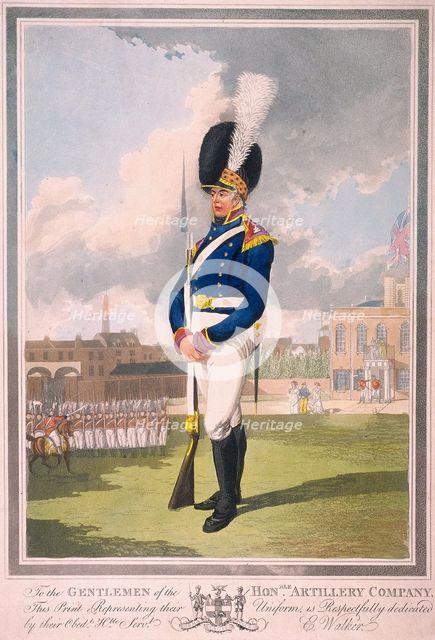Military figure in the uniform of the Honourable Artillery Company, 1803. Artist: Anon