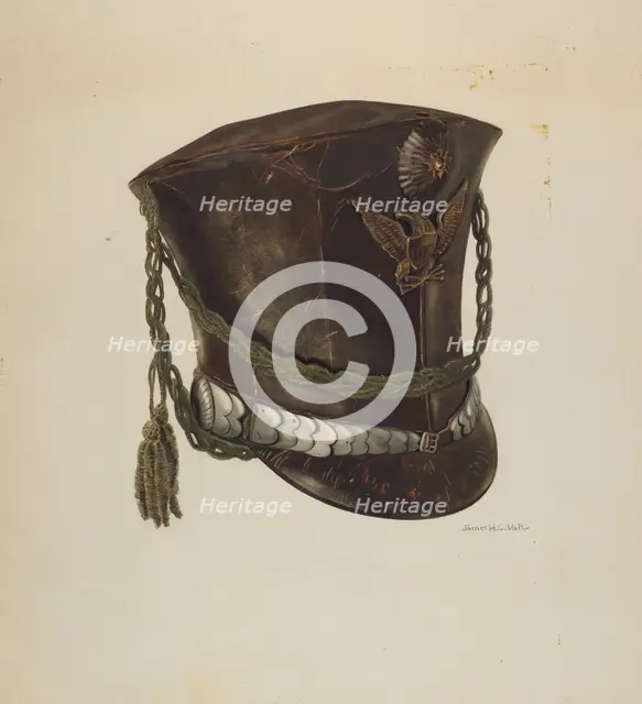 Military Headdress, c. 1938. Creator: James Vail.