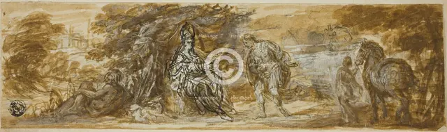Military Hero Honoring Personification of Rome, 17th century. Creator: Unknown.