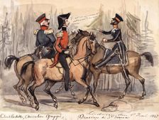 Military on horseback, Saturday 5 June 1847. Creator: Fritz von Dardel