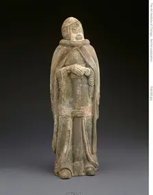 Military Official with Long Sword, Northern Wei dynasty (386-535), c. 500/525. Creator: Unknown