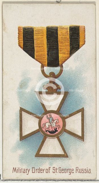 Military Order of St. George, Russia, from the World's Decorations series (N30) for Allen ..., 1890. Creator: Allen & Ginter.