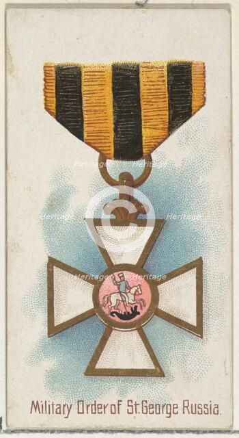 Military Order of St. George, Russia, from the World's Decorations series (N30) for Allen ..., 1890. Creator: Allen & Ginter.