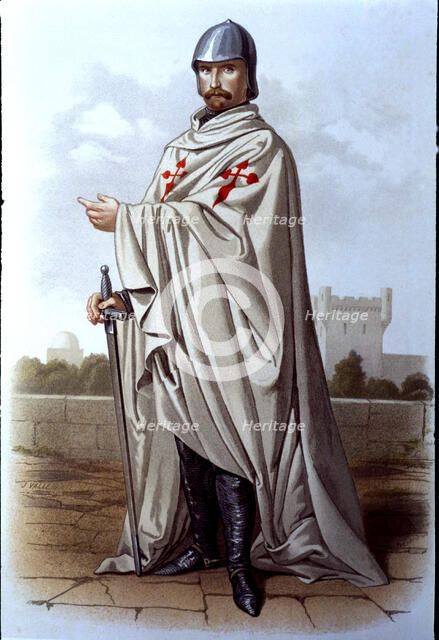 Military Orders, Knight of the Order of Santiago, created in 1175, dressed in battle dress in the…