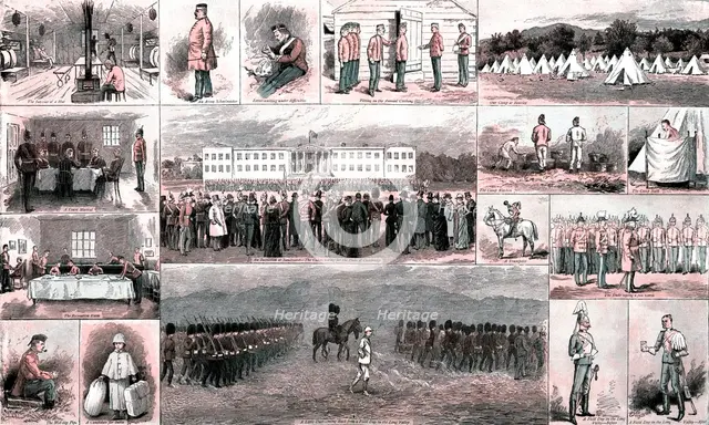 ''Military Life at Aldershot and Sandhurst', 1891. Creator: Edward Killingworth Johnson.