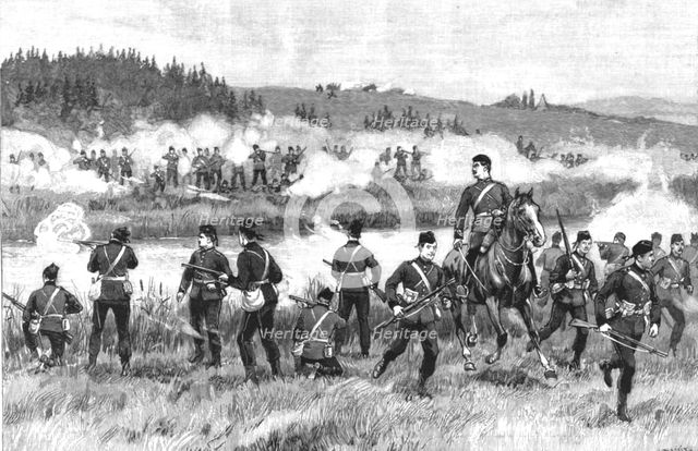 ''Military Manoeuvers at Aldershot: A Sham Fight; Close Quarters, A Retreat Inevitable', 1891. Creator: Unknown.