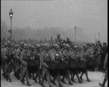 Military Men Parading at the Funeral of Marshall Foch, 1929. Creator: British Pathe Ltd