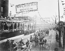 Military procession during Queen Victoria's Jubilee, 1897. Creator: Unknown