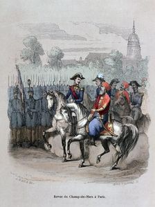 Military Review with Ibrahim Pacha, Champ de Mars, Paris c1846 (1847). Artist: Gerard Corbiau