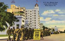 Military Zone along Collins Avenue, Miami Beach, Florida, USA, 1942