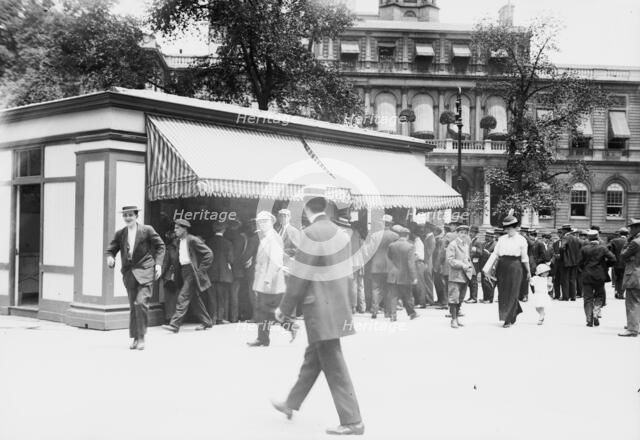 Milk 1 cent - City Hall Park, N.Y., between c1910 and c1915. Creator: Bain News Service.