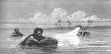 Milk women and Arabs crossing the Tigris; Journeyings in Mesopotamia 1875. Creator: Unknown