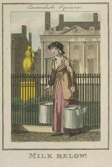 Milk Below! Cries of London, 1804. Artist: Anon