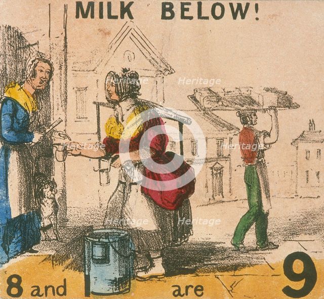 'Milk Below!', Cries of London, c1840. Artist: TH Jones