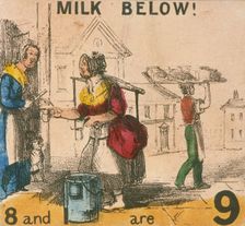Milk Below! Cries of London, c1840. Artist: TH Jones