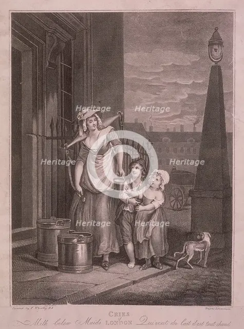 'Milk below Maids', Cries of London, c1795. Artist: Luigi Schiavonetti