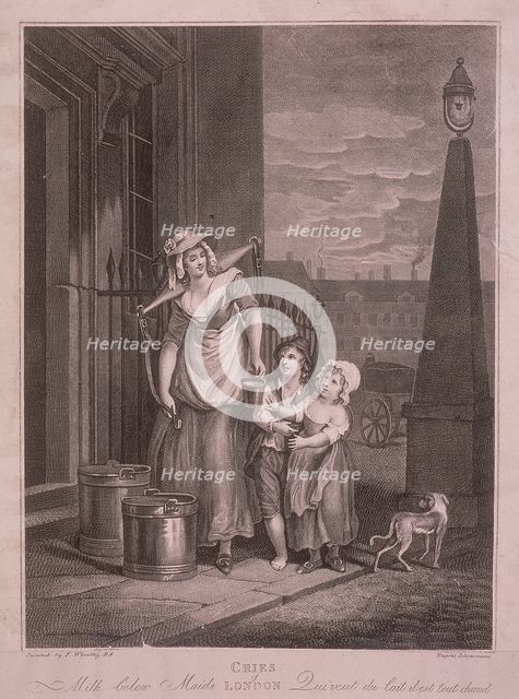 'Milk below Maids', Cries of London, c1795. Artist: Luigi Schiavonetti