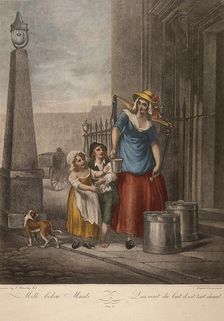 Milk below Maids Cries of London, c1870. Artist: Anon