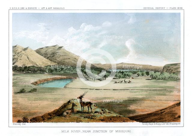 'Milk River, Near Junction of Missouri', 1856.Artist: John Mix Stanley