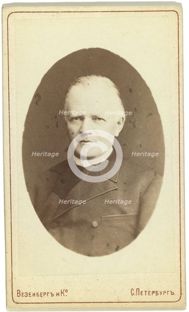 Miloslavski, head-and-shoulders portrait, facing front, between 1880 and 1886. Creator: Unknown.