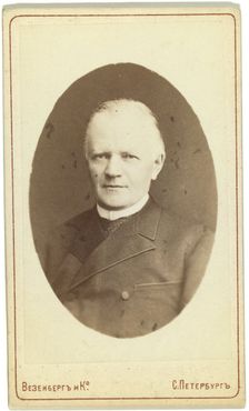 Miloslavski, head-and-shoulders portrait, facing front, between 1880 and 1886. Creator: Unknown