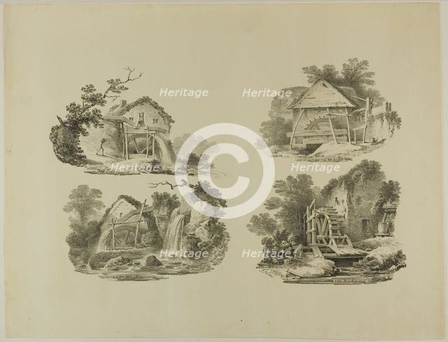 Mill Wheels near Abergele, Denbigh, Whitby, Richmond, n.d. Creator: Francis Nicholson.