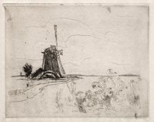 Mill and Weeds, Holland. Creator: John Henry Twachtman (American, 1853-1902)