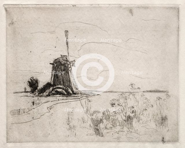 Mill and Weeds, Holland. Creator: John Henry Twachtman (American, 1853-1902).