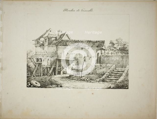 Mill at Gravelle, II, 1824/27. Creator: Louis Jules Federe Villeneuve.