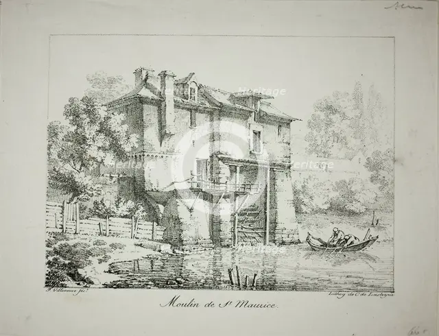 Mill at St. Maurice, 1824/27. Creator: Louis Jules Federe Villeneuve.