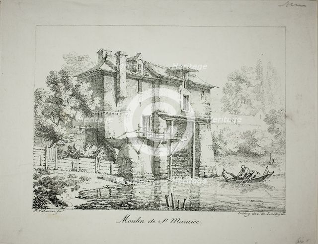 Mill at St. Maurice, 1824/27. Creator: Louis Jules Federe Villeneuve.