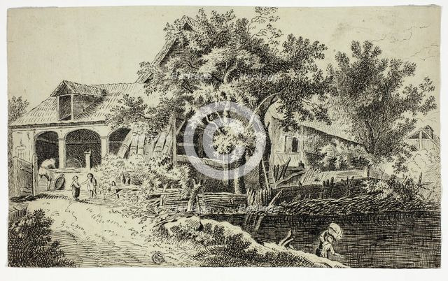 Mill by the Stream, n.d. Creator: Joannes Stradanus.